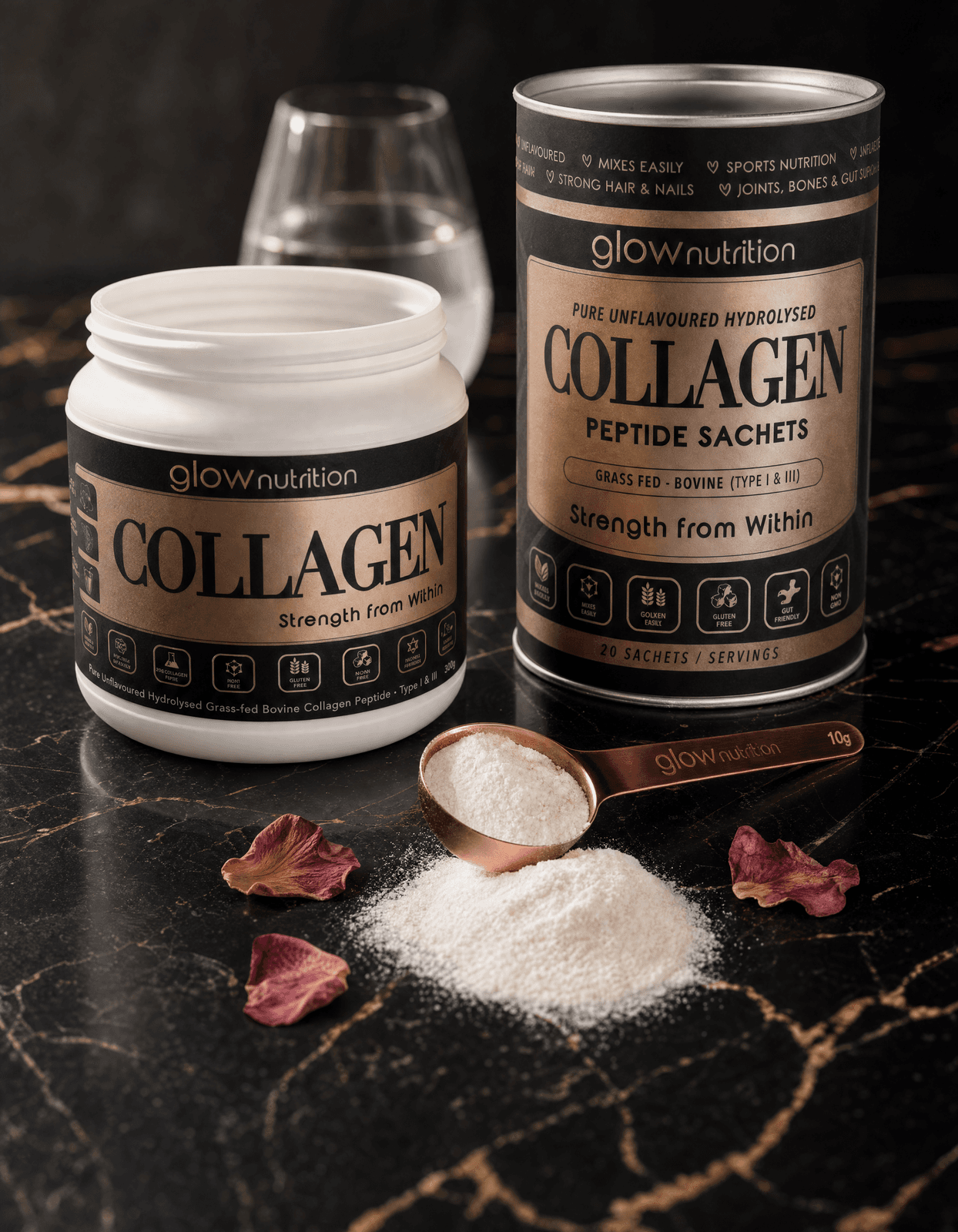 Glow Nutrition Collagen: pure hydrolysed bovine collagen