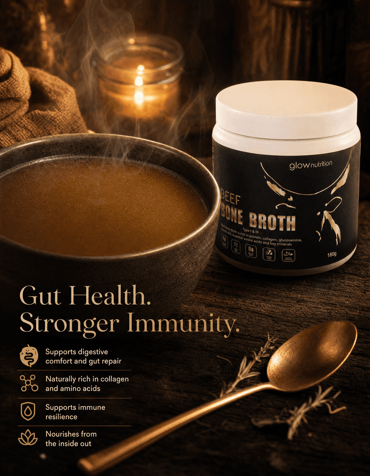 Glow Nutrition Bone Broth 180g